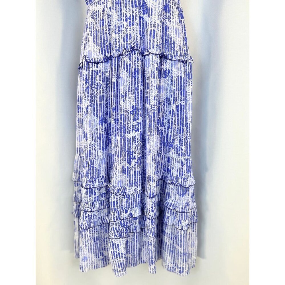 Poupette St Barth Blue Paulina Floral Midi Dress $318 - Picture 10 of 14